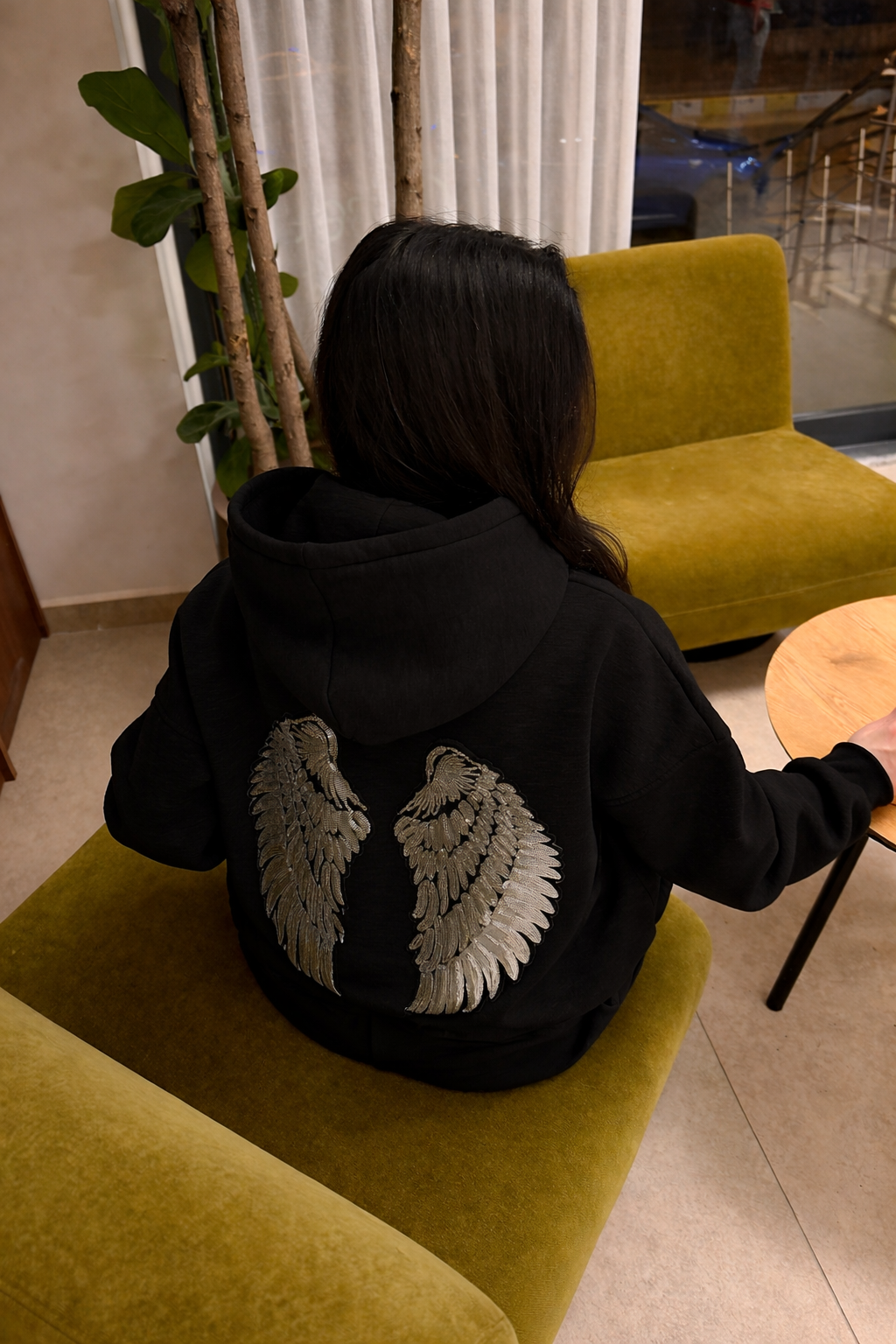 Shiny Angel Gümüş Pullu Sweatshirt