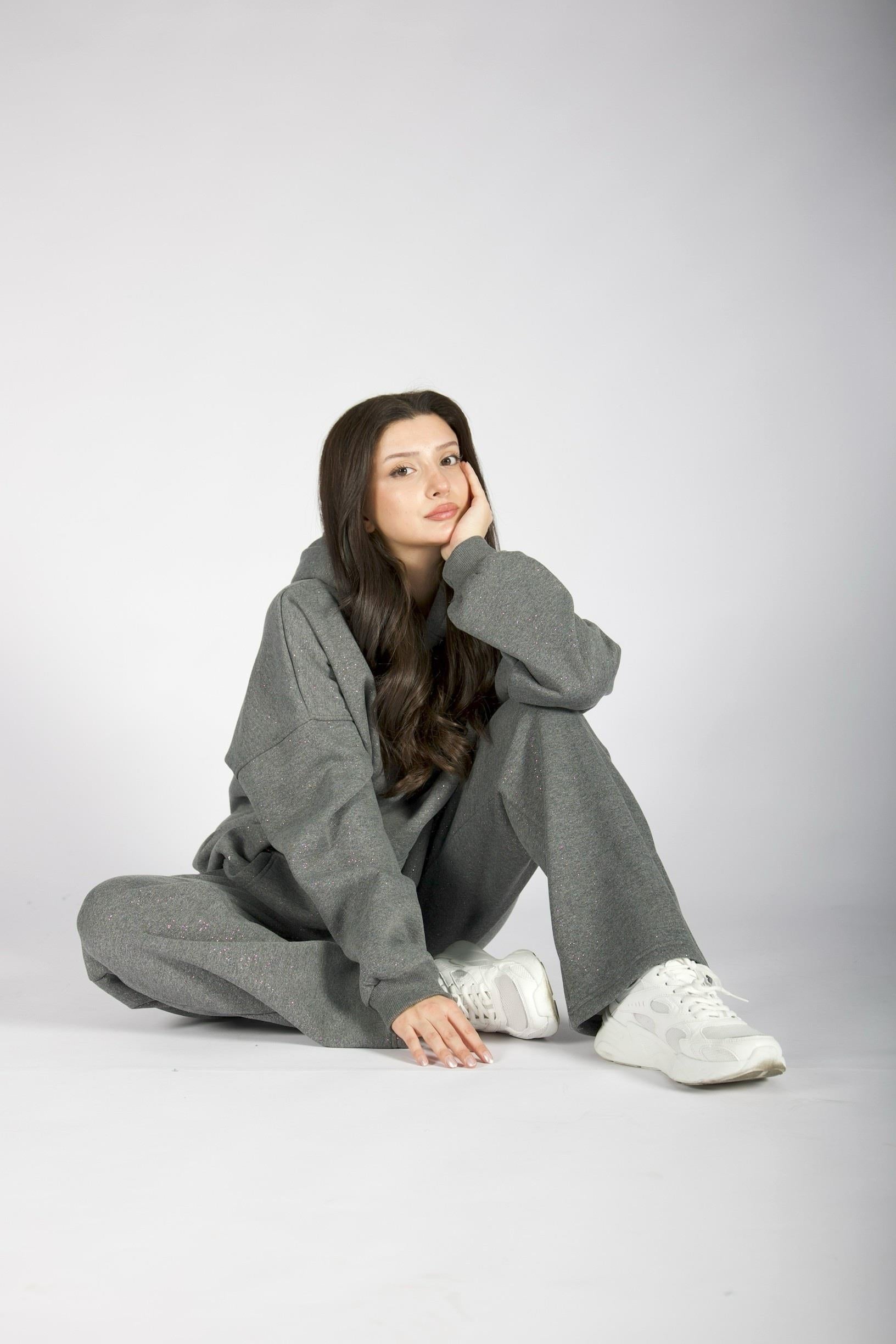 Simli Gri Sweatshirt