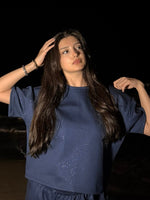 Simli İndigo T-Shirt