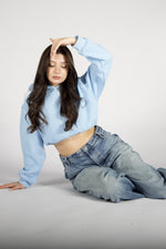 Starlite Mavi Crop Sweatshirt