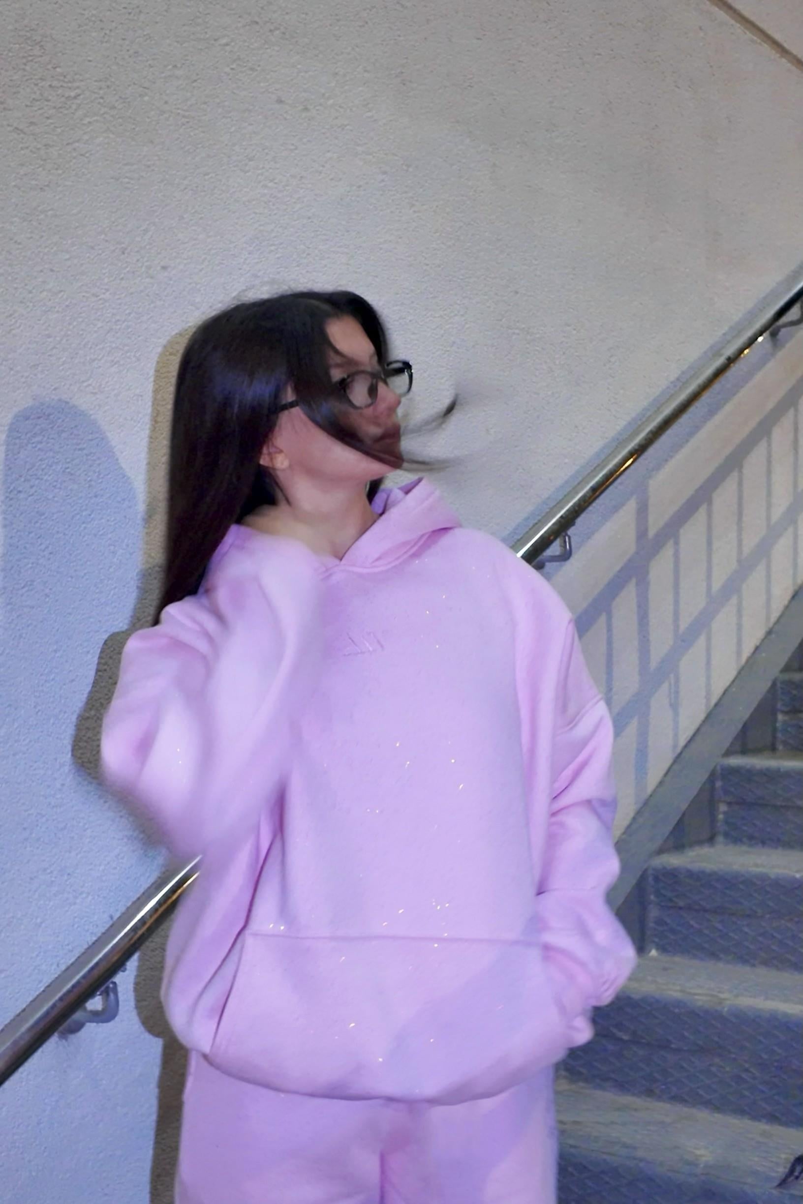 Pembe Simli Sweatshirt
