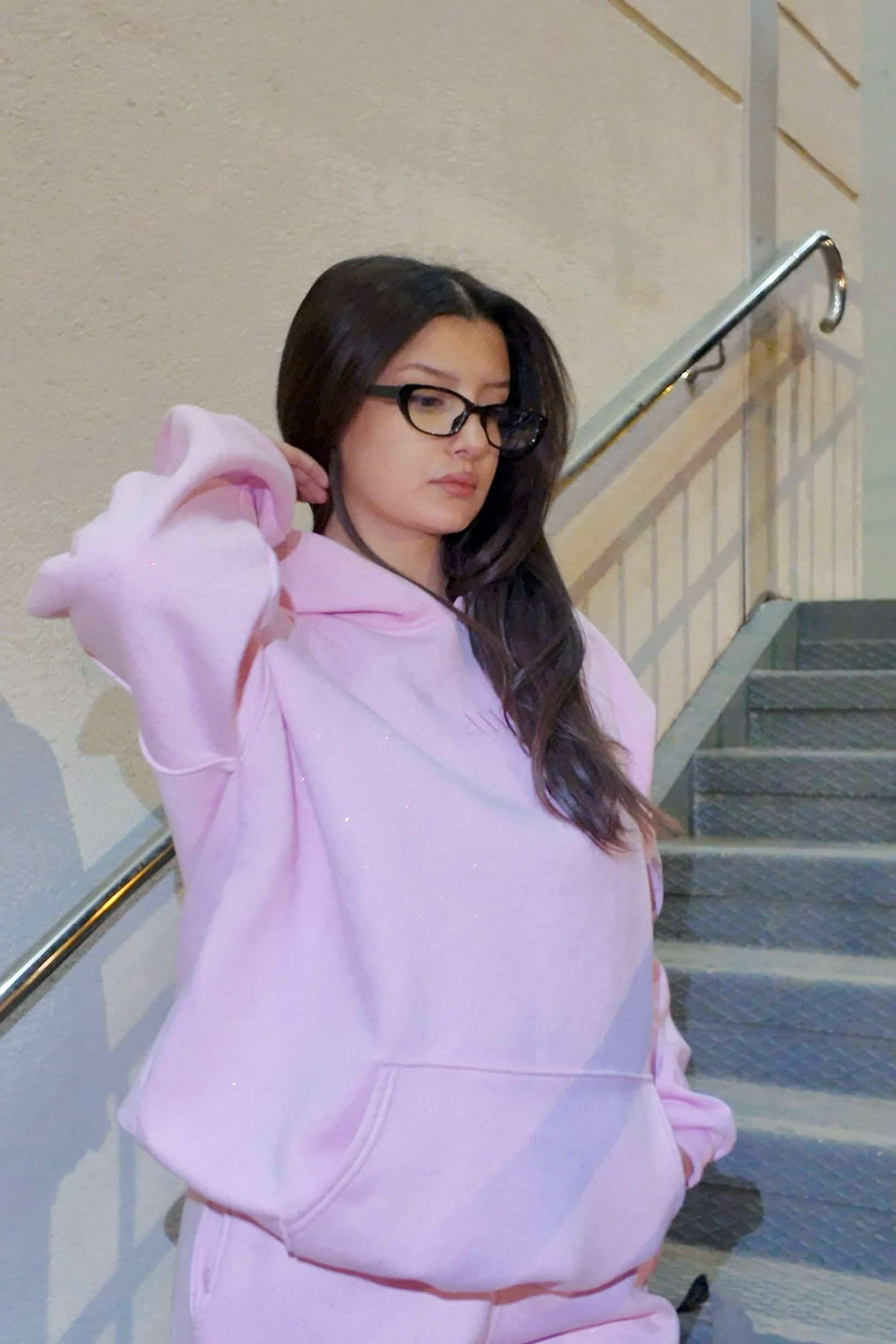 Pembe Simli Sweatshirt