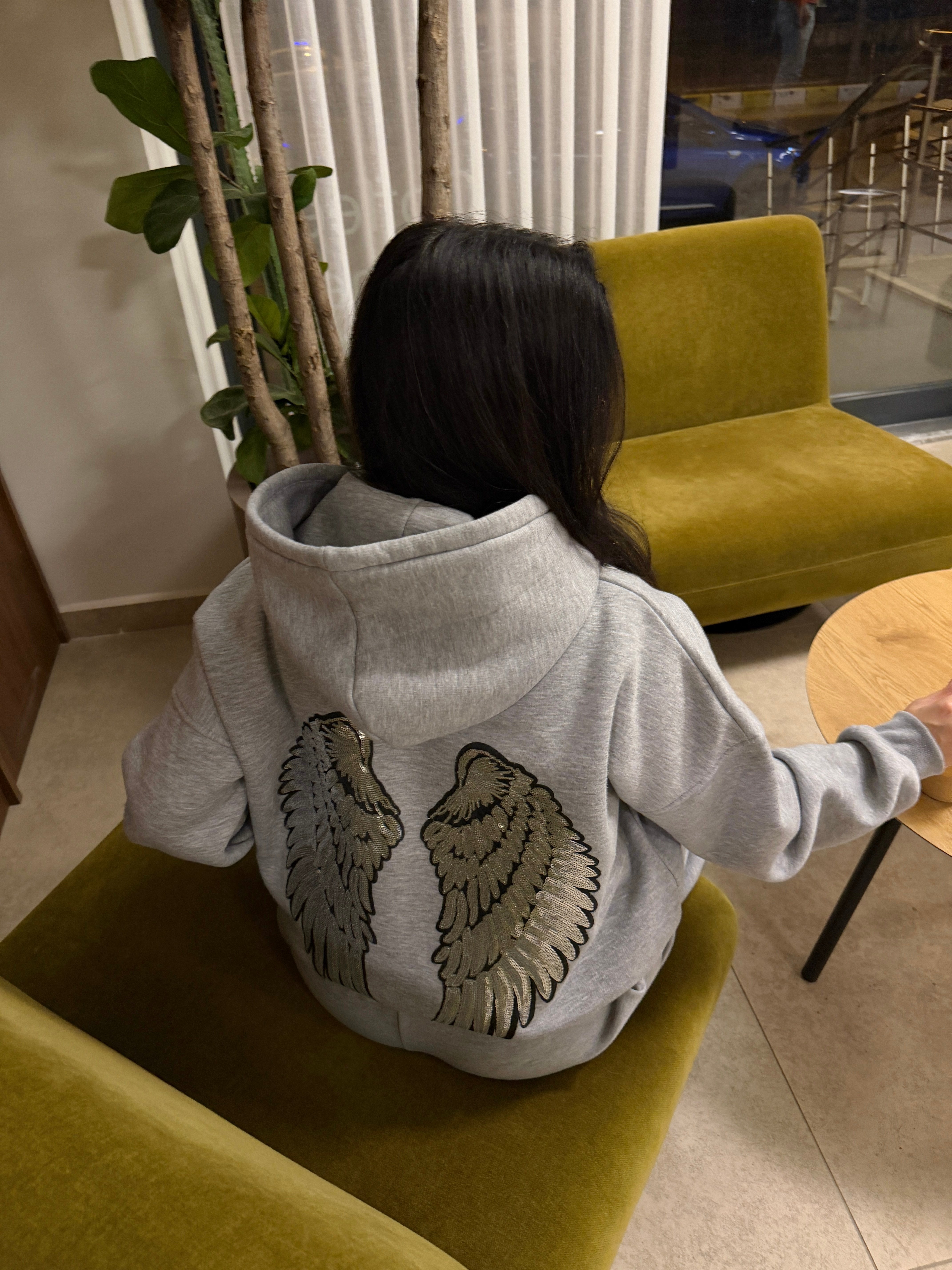 Shiny Angel gri pullu sweatshirt