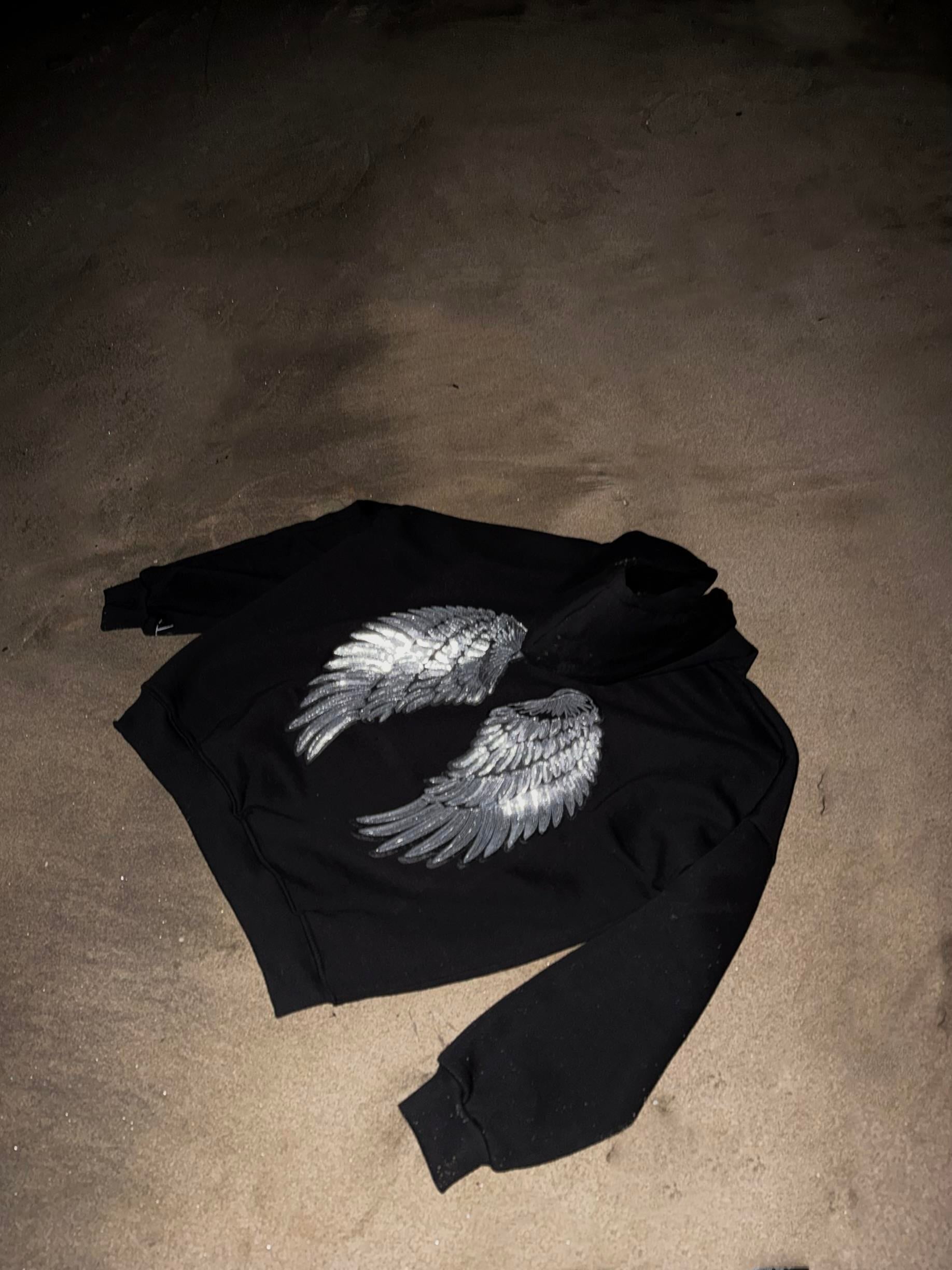 Shiny Angel Gümüş Pullu Sweatshirt