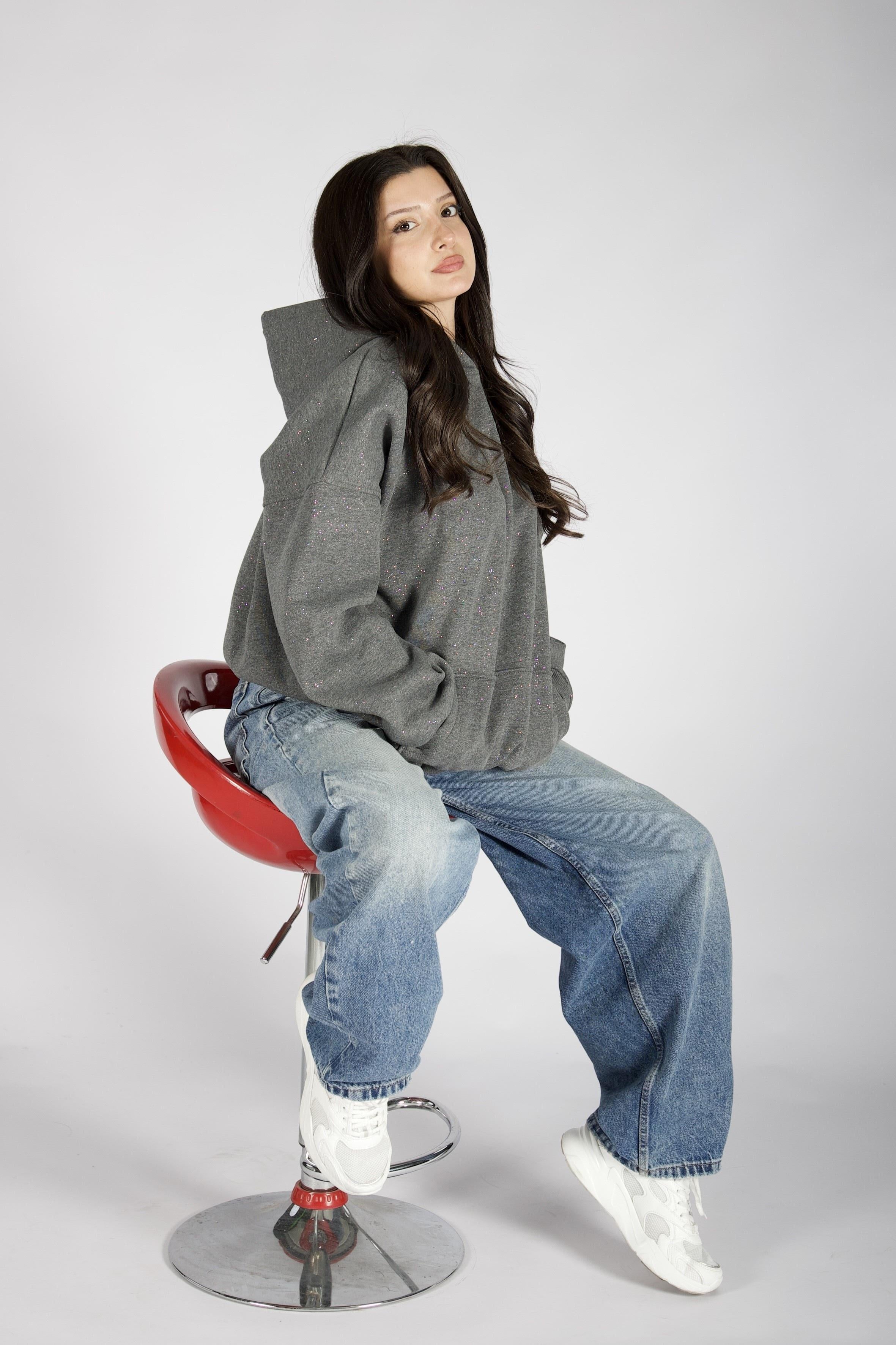 Simli Gri Sweatshirt