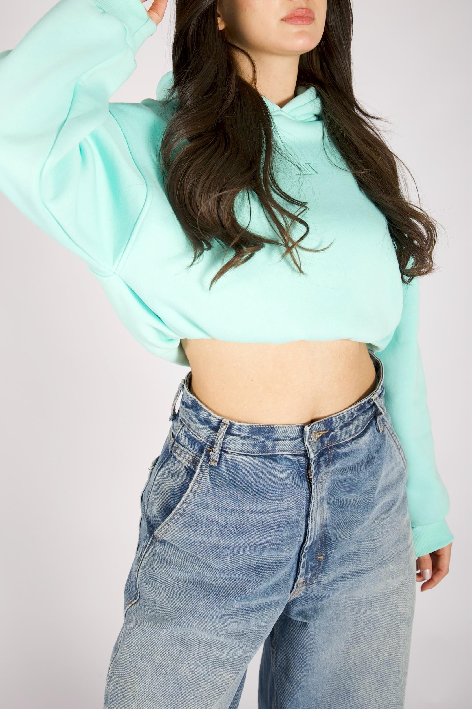Starlite Mint Yeşil Crop Sweatshirt