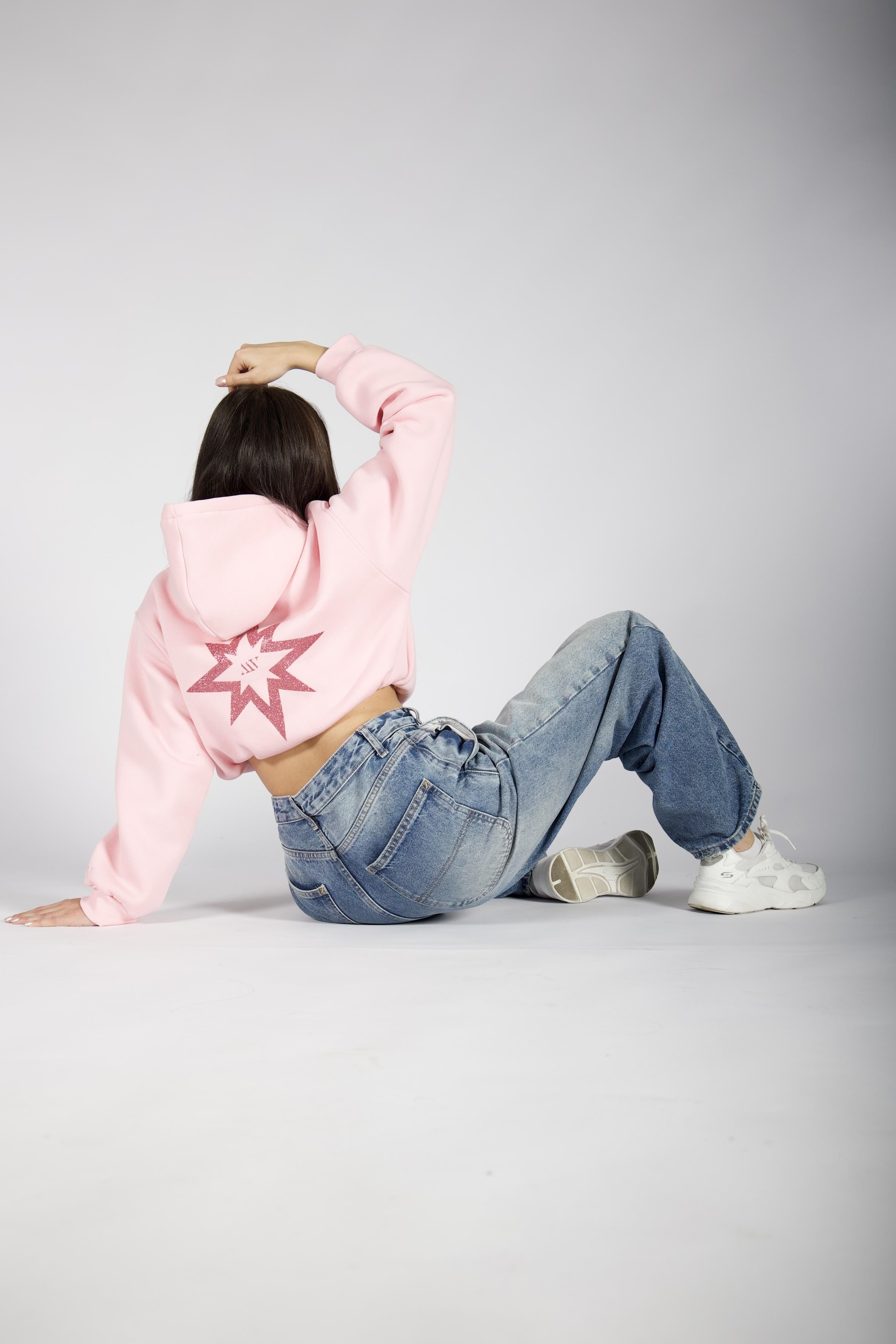 Starlite Pembe Crop Sweatshirt